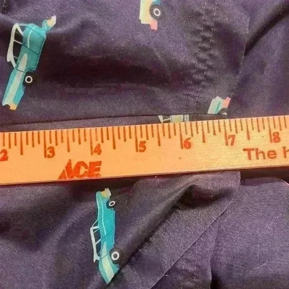 Caribbean Swimwear Swim Trunks Mens Size XXL 2XL Blue Classic Car Allover Print - Picture 3 of 6